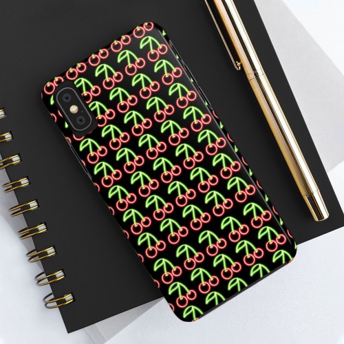 Funda de teléfono de protección resistente elegante con cerezas brillantes de neón para iPhones y Samsung - Imagen 88 de 108