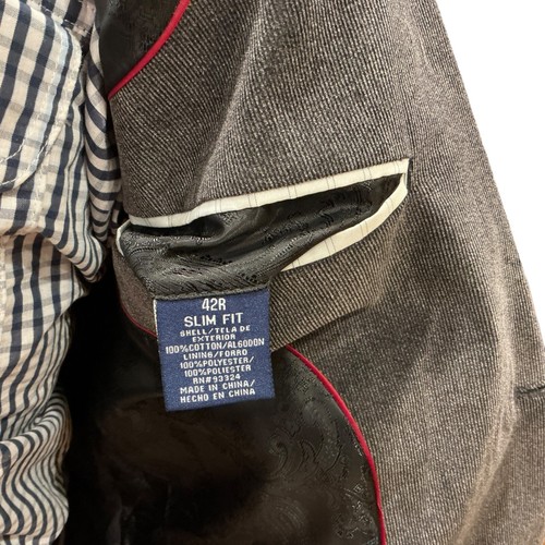 40/42R Stafford Blazer Classic Fit Sport Coat Jacket Corduroy Purple/Gray. NEW - Picture 7 of 16