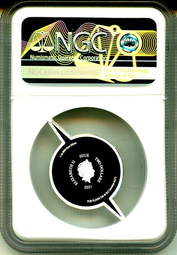 2021 Niue S$2 The Flash Logo Emblem Colorized FR NGC PF70 UC Box & COA OGP - Picture 2 of 7
