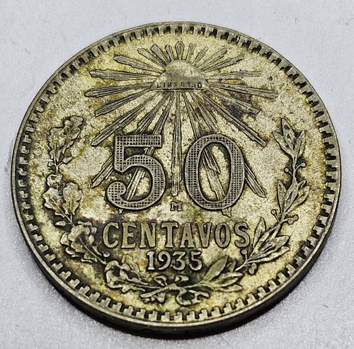 1935 Mexico 50 Cents Coin Silver, Key-Date. - Picture 8 of 8