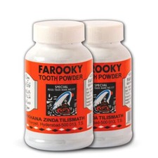 Pack of 2 X Farooky Tooth Powder, 80g Jar -Stops Gum Bleeding, Tooth Decay