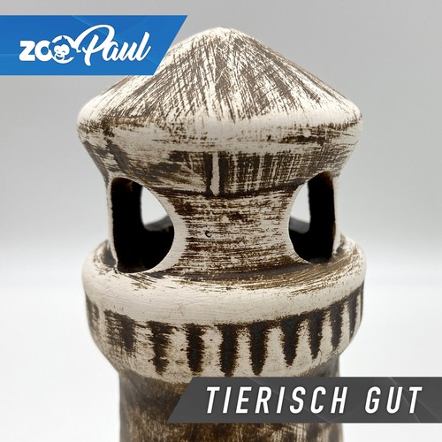 ZooPaul Keramik Deko Dekoration Aquarium Terrarium Leuchtturm Turm Säule - Bild 6 von 7