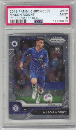 MASON MOUNT 2019-20 PANINI CHRONICLES EPL PRIZM UPDATE RC PSA 9 MINT
