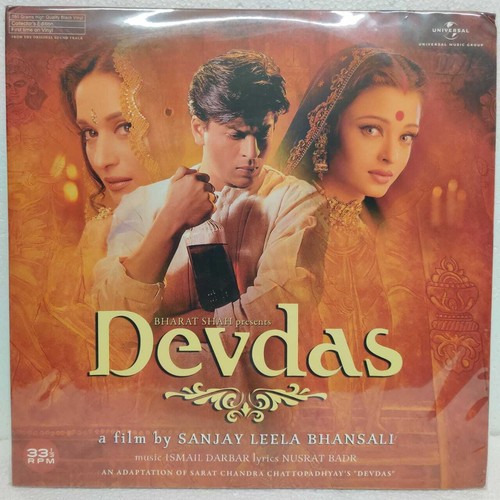 Devdas Vinyl 2 LP Bollywood Hindi Film Shahrukh Aishwariya Madhuri Indian Mint - Picture 1 of 3