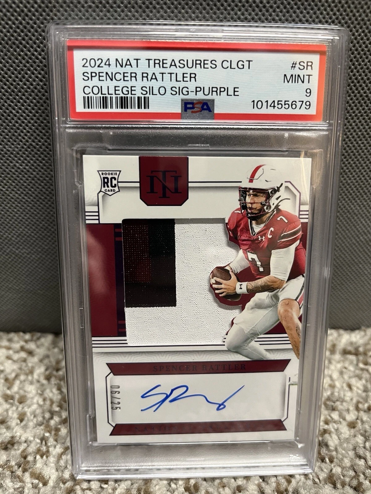 Spencer Rattler Panini National Treasures Collegiate College Silhouettes Signatures #SR Purple