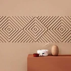Non-woven wallpaper geometric stucco moulding diamonds 3D effect beige brown 34483 (€5.14/1 sqm