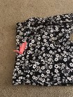 Girls Black Leggings Size Large Flowers Black and White VGC — photo 4
