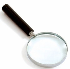 2" rOund 10x power REAL GLASS Lens Hand Held MAGNIFYING GLASS w Handle magnifier