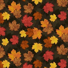 Fall Autumn Fabric - Orange Brown Leaf Toss - Timeless Treasures YARD