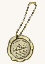 New Patricia Nash 10th Anniversary Brass Metal Charm with chain for Purse Bag