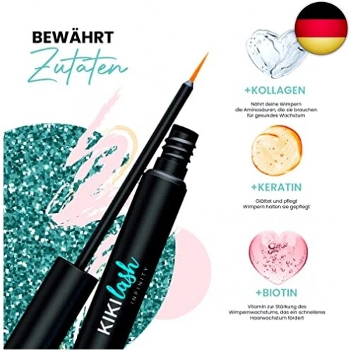 KIKILASH Wimpernserum Wachstum 3ml - Natürliche Wimpernserum Hormonfrei für L - Bild 3 von 7