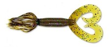 Yamamoto 97-10-301 Double Tail Hula Grub 5" Green Pumpkin Lg Green 10/Pk