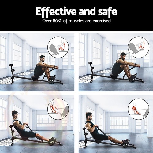 Everfit Hydraulic Rowing Machine 12 Levels Resistance Exercise Fitness Gym - Picture 5 of 7
