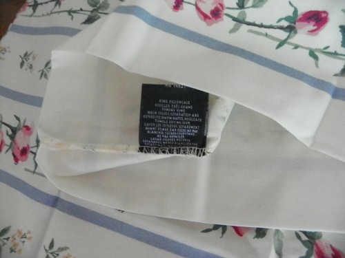 PAR RALPH LAUREN ""AZUL KATIA"" - FUNDAS DE ALMOHADA KING - ROSAS Y RAYAS 100% ALGODÓN - Imagen 4 de 4