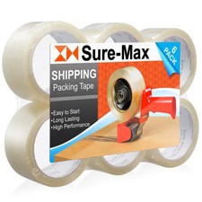 6 Rolls Clear Box Sealing Packing Tape Shipping - 2 mil 2" x 55 Yards 165' 