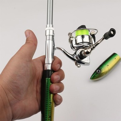 Pen Fishing Rod Kit, Pen Fishing Rod Reel Combo Set, Mini Pocket Telescopic R...