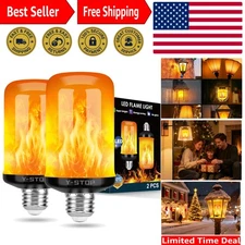 Upgraded LED Flame Light Bulbs, 4 Modes Flickering Light Bulb Outdoor with Up...