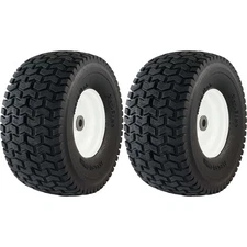 Marathon 30426 Flat Free Turf Lawn and Garden Tire on Rim 15x6.50-6 Pack of 2