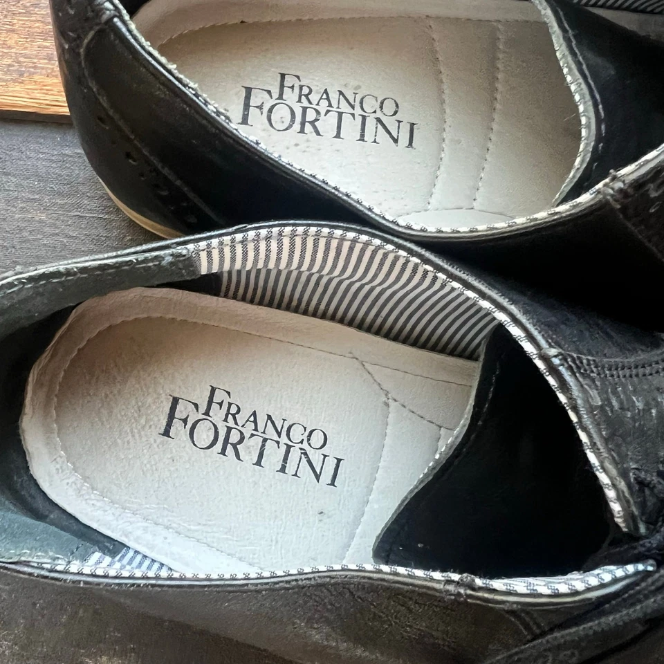 Zapatos de vestir informales Franco Fortini negros con cordones estilo Oxford talla 11 Foto 3 de 4