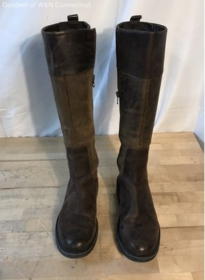 Clarks Orinoco 2 Hi Dark Brown Leather Knee High Riding Boots Women's Size 7.5