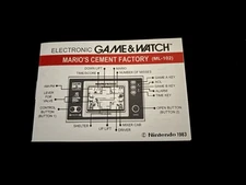 Game & Watch MARIO CEMENT-MANUAL ONLY battery operated vintage classic toy game