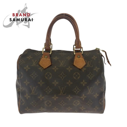 LOUIS VUITTON Monogram Speedy 25 Brown Gold Metal Fittings PVC M41528 Handbag