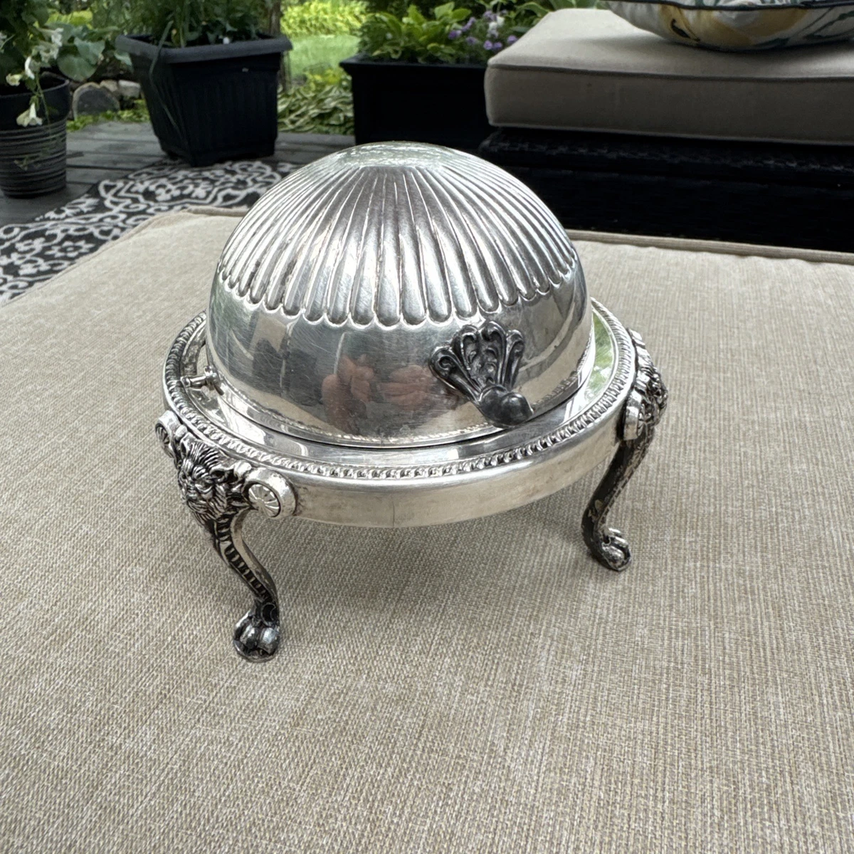 FB Rogers Silver Coin Antique US Silver-Plated Butter Dishes for