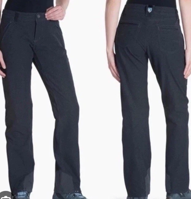 Kuhl Women’s KLASH Water Resistant Pants Hiking Soft Shell Sz 4 Rip Stop Nylon