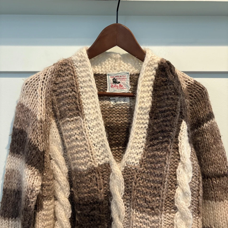 Vintage Henry Pollak Tally-Ho Sweater Womens Medium Brown Mohair Made in Italy - Image 3 of 4