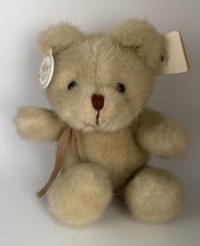 Vintage Russ Soft N Suede Frizzy Tan Plush Stuffed Animal Teddy Bear NWATS