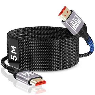 8K 10K 4K HDMI Cable 16ft, HDMI 2.1 Cable 48Gbps, Ultra High Speed HDMI Braided