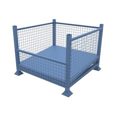 Mesh Stillage Basket With Half Front & Angled Base - Made in the UK £280+VAT