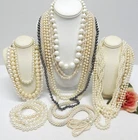 VINTAGE TO NOW FAUX PEARL BEAD NECKLACE LOT, FASHION/COSTUME JEWELRY LOT