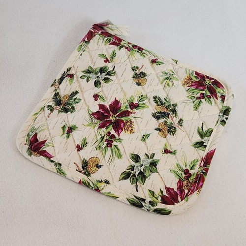 Longaberger Homestead Holiday Botanical 8x8 Hot Pad Oven Gripper Christmas Table
