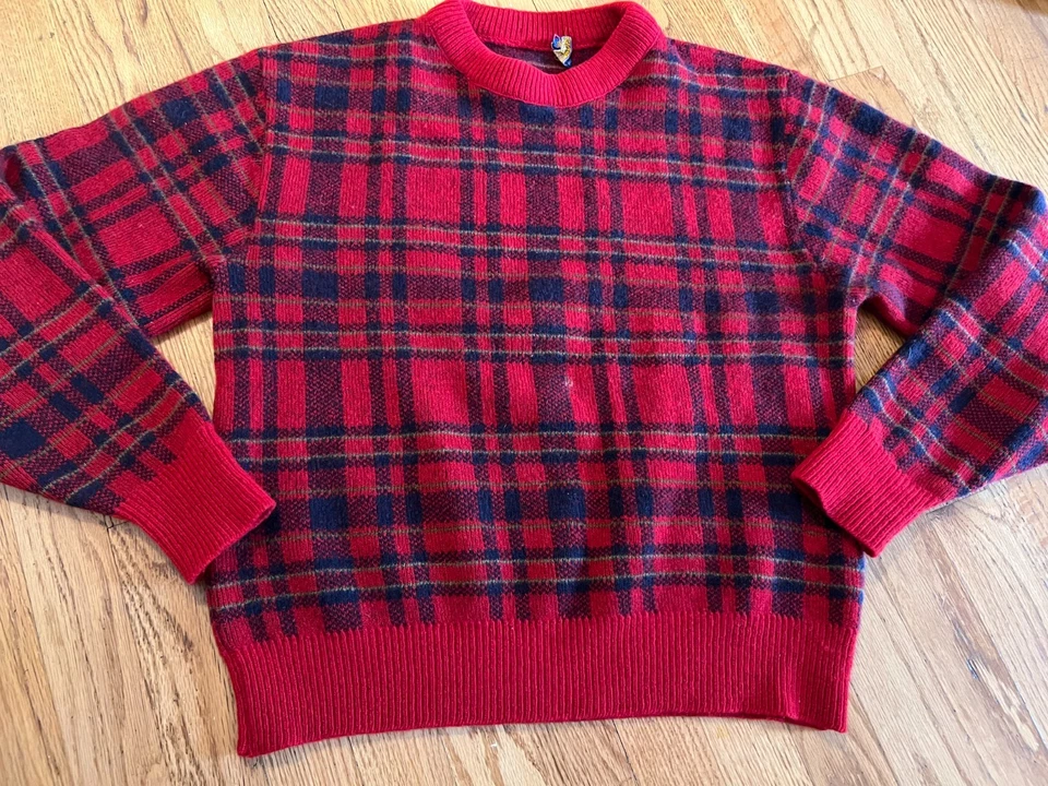Rare Vintage 1970s Pendleton Red Striped 100% Virgin Wool Sweater Sz Large - Image 4 of 4