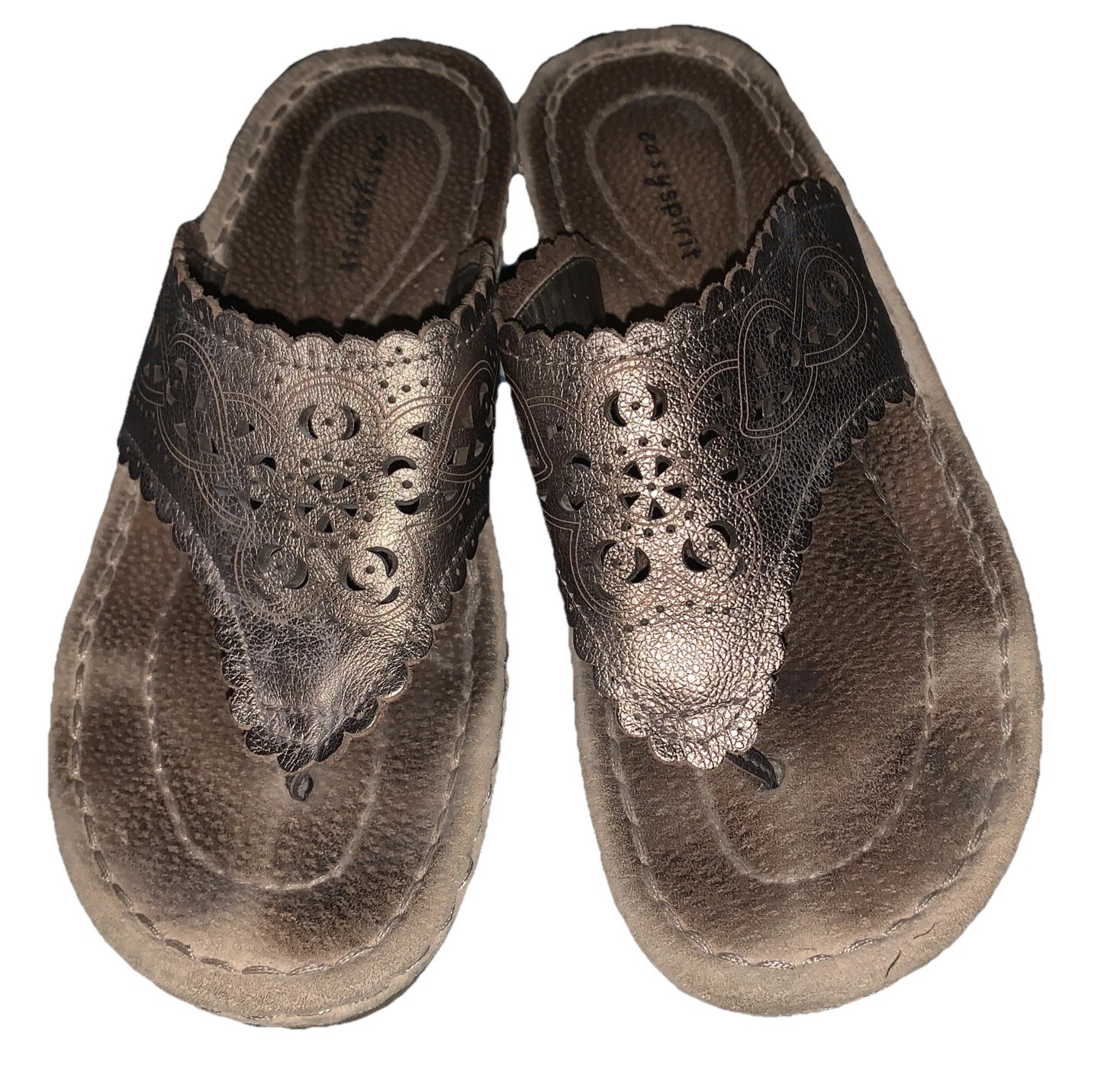 PANTOFOLA D’ORO Sandali donna Easy Spirit infradito misura 8 5 W oro metallizzato