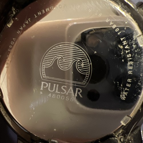 Pulsar by SEIKO Men's Black Stainless White Chronograph Vd53-x061 New Battery - Picture 3 of 8