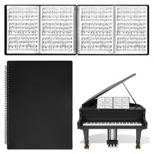 Black Sheet Music Folder Expand Piano Binder 30 Sleeves 60 Pages Fits A4
