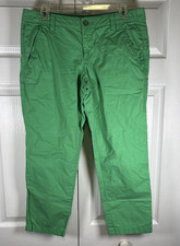Vintage Espirit Women's Sz 14 100 Cotton High Waisted Pants Green