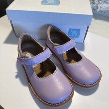 Elephantito Girl's Scalloped Leather Mary Jane, Toddler Size 10 Lilac EU26