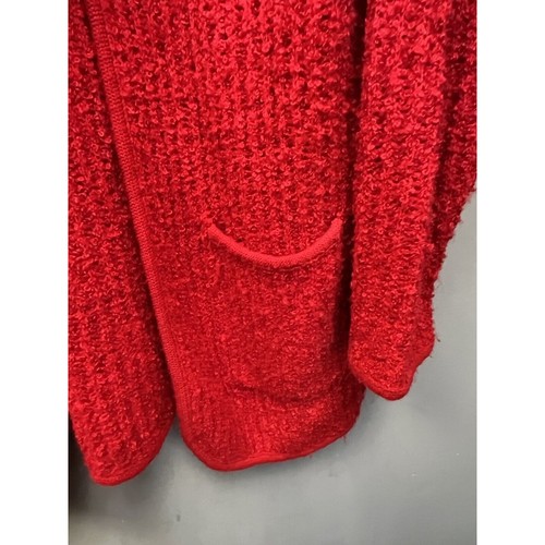 Christine Gerard Vintage Open Front Cardigan Sweater Womens Large Red Pockets - Imagen 7 de 7