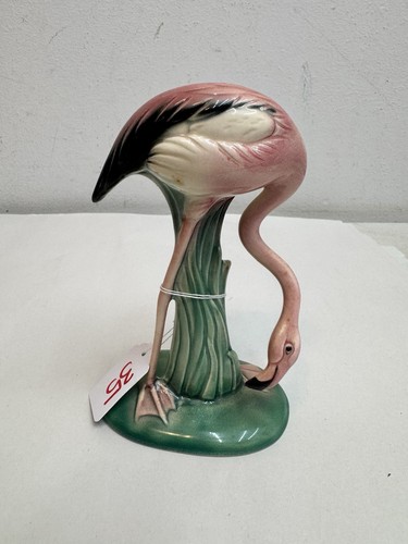 BEAUTIFUL Vintage 6.5" Will-George Flamingo Figurine-Head Down Curved Neck #35