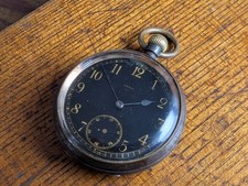 Omega Taschenuhr, Läuft, Schwarzes Zifferblatt, Art deco. Läuft!! 