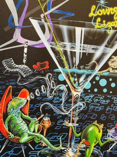 Michael Godard Art "Party Animals" Giclee In Color On Canvas 139/200 Signed - Picture 7 of 11