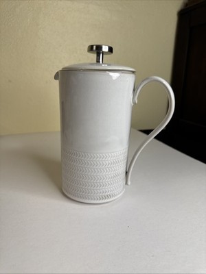 PATTERN NATURAL CANVAS DENBY LANGLEY TEXTURED CAFETIERE 4 CUP & LID/ PRESS