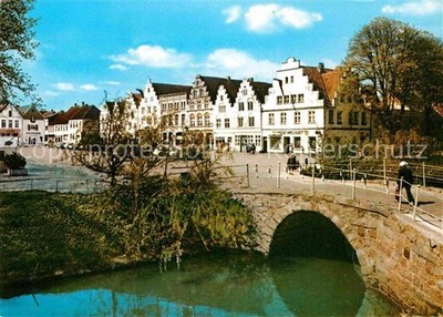 Friedrichstadt Eider Steinerne bridge gabled houses at the market health resort
