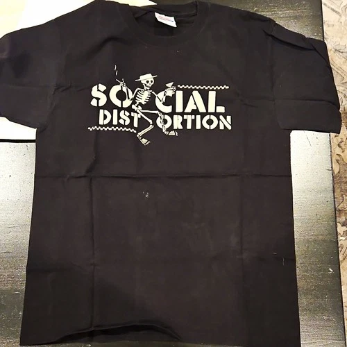 Hanes Heavyweight Social Distortion Skeleton Graphic Tee Black Men's M - product listing photo