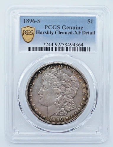 1896-S Morgan Silver Dollar PCGS Genuine Harshly Cleaned - XF Detail  - T370
