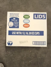 WinCup 1000ct White Plastic Lids, 12,16 & 20oz cup lids 