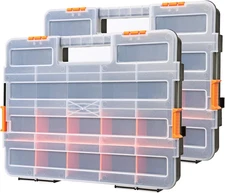 Tool Box Organizer Interlocking Black Small Parts Organizer for Fasteners and Cr